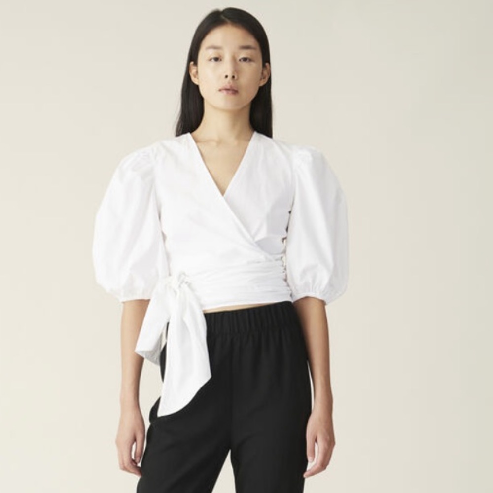 Ganni Puff Sleeve Blouse